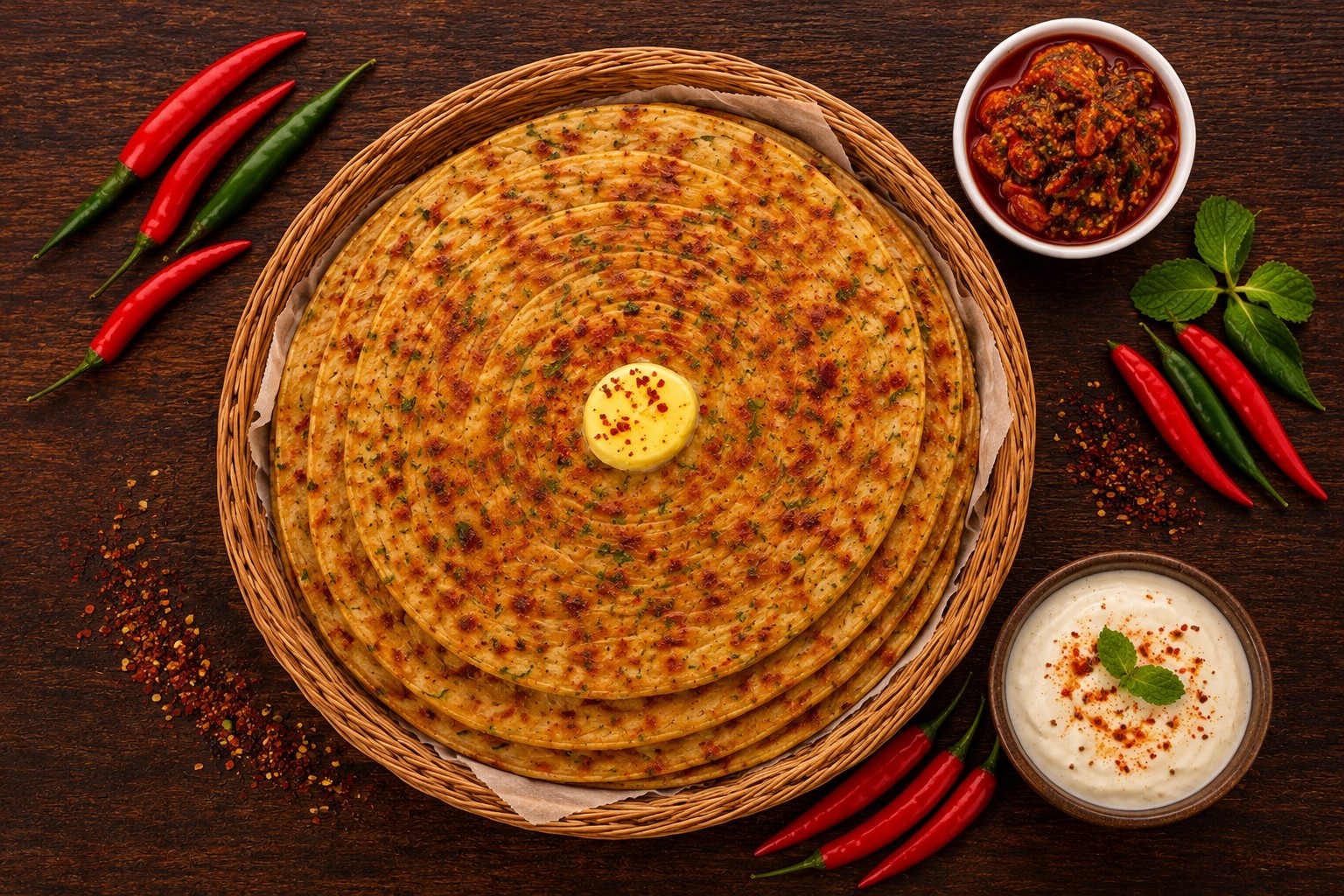 Red Chilli Parantha